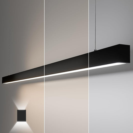 8FT LED Linear Lights 100/90/80/70/60W Up and Down Light, 3000K/4000K/5000K 8 Feet Commercial Linkable Shop Lighting for Office Garage Shop Dining Room bar, 0-10V Dimmable 8’ Architectural Fixture,ETL