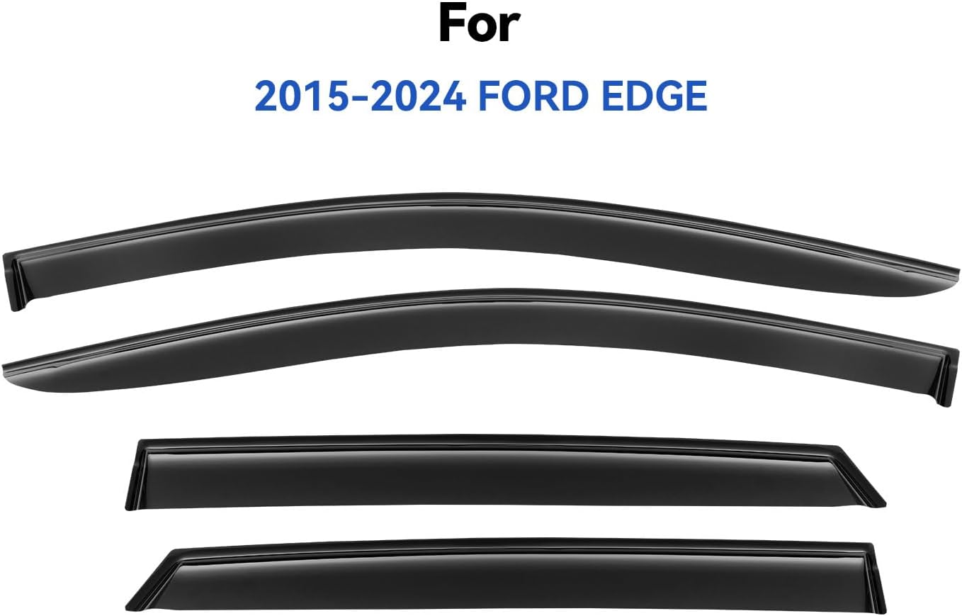 Window Visors Rain Guards Shield for 2015-2025 Ford Edge, Out-Channel Window Vent Wind Deflectors Visors Shades for 15-25 Edge
