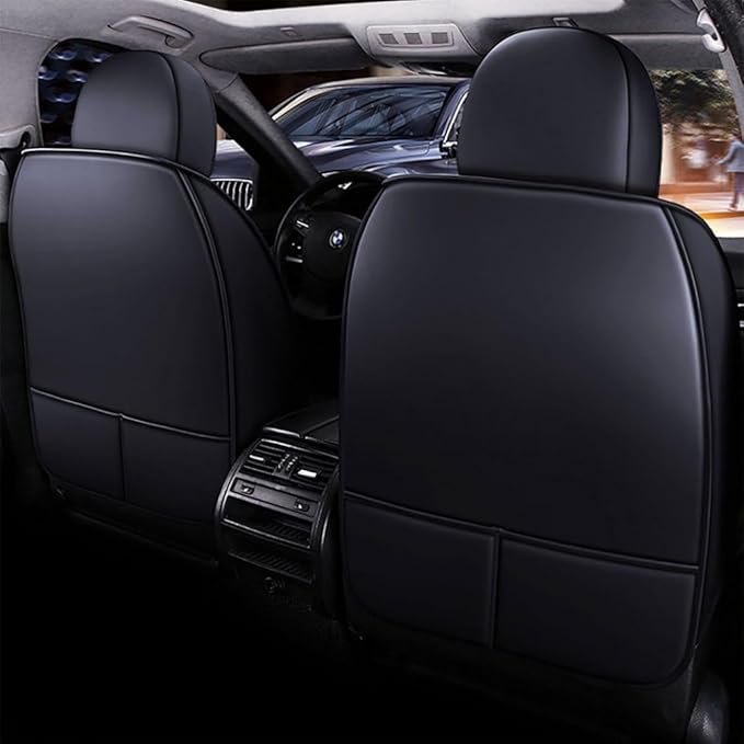 for Toyota RAV4 2008-2025 Car Seat Covers, Full Coverage Customized Seat Covers Premium Leather Waterproof Stain-Resistant Easy to Install (Front Set, Black)