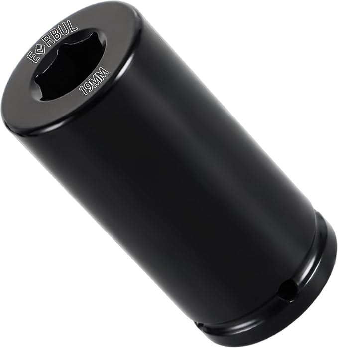 19mm Harmonic Balancer Socket Compatible with Honda, 1/2" Drive 19mm Crank Bolt Socket Fit for Honda, Deep Well Impact Wrench,Crank Pulley Removal Tool Replace#77 080