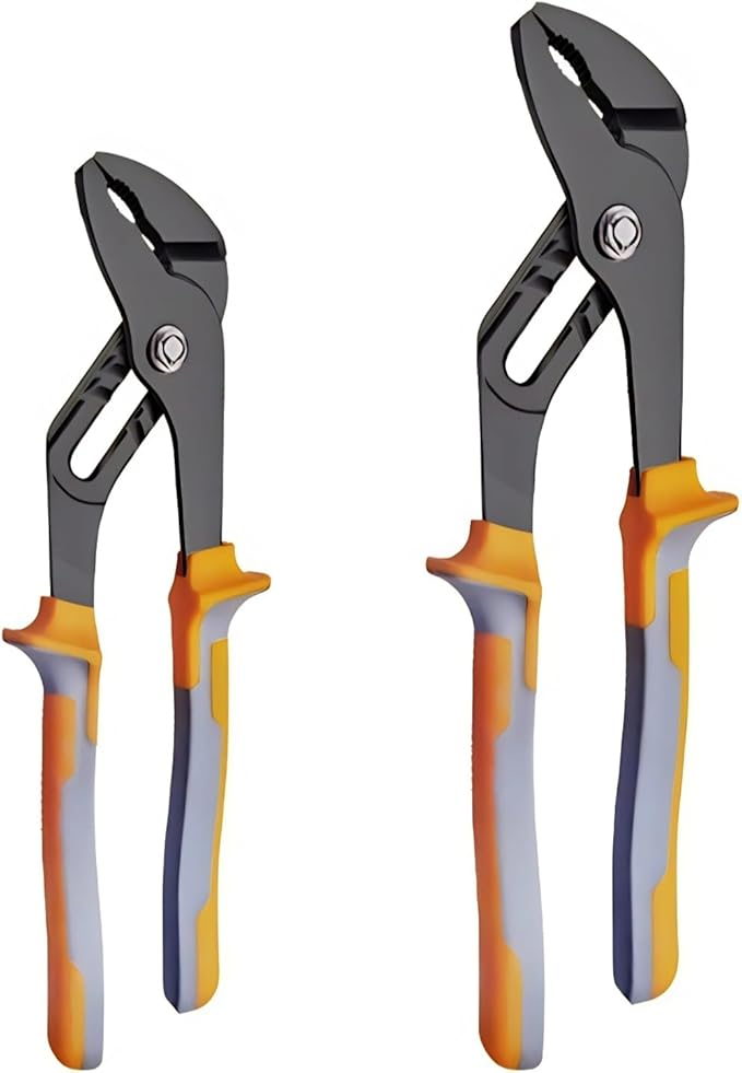 8 & 10-Inch Channel Locks Plier Set - Adjustable Water Pump Pliers for Plumbing & DIY Tasks