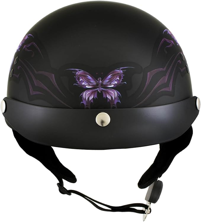 Hot Leathers Advanced Motorcycle DOT Skull Cap Classic Half Helmets Biker HLT