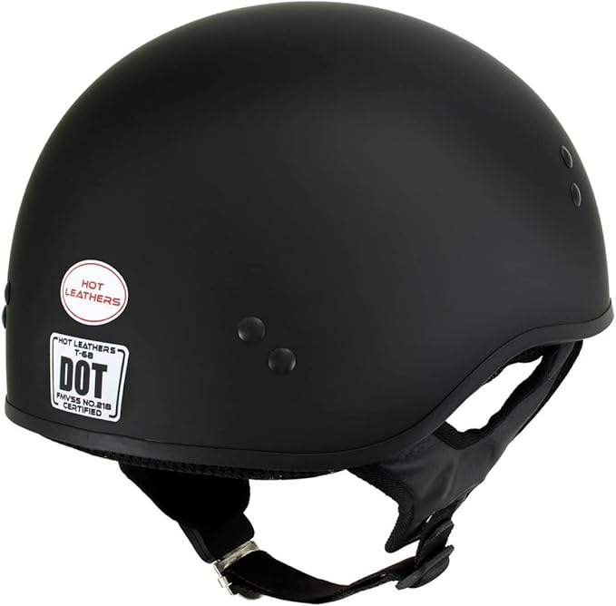 Hot Leathers Advanced Motorcycle DOT Skull Cap Classic Half Helmets Biker HLT