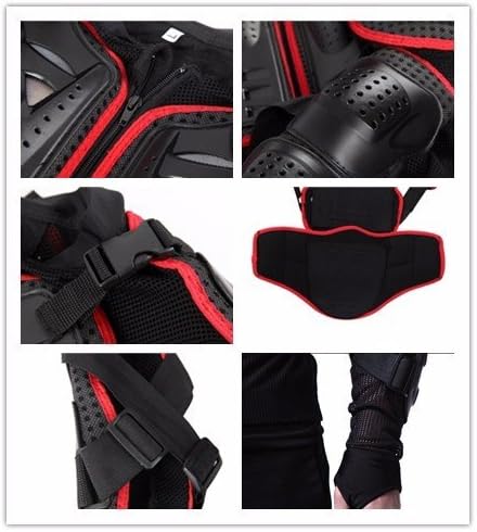 Motorcycle Full Body Armor Protective Jacket Guard ATV Motocross Gear Shirt Red Size L
