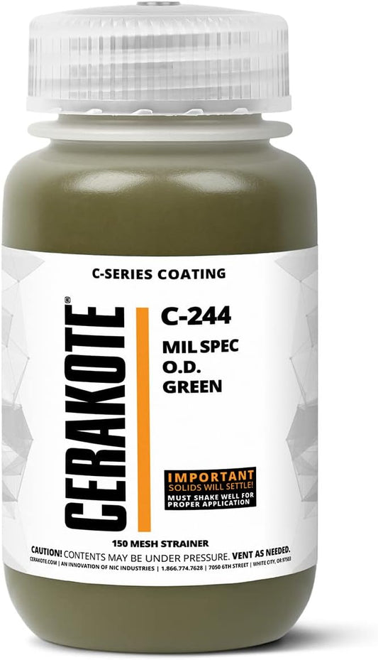 CERAKOTE® (AIR CURE C-SERIES MIL SPEC O.D. GREEN (128oz) |C-244G|-Our Ceramic Technology Combines Performance with Color on All- Metals, Polymers + More