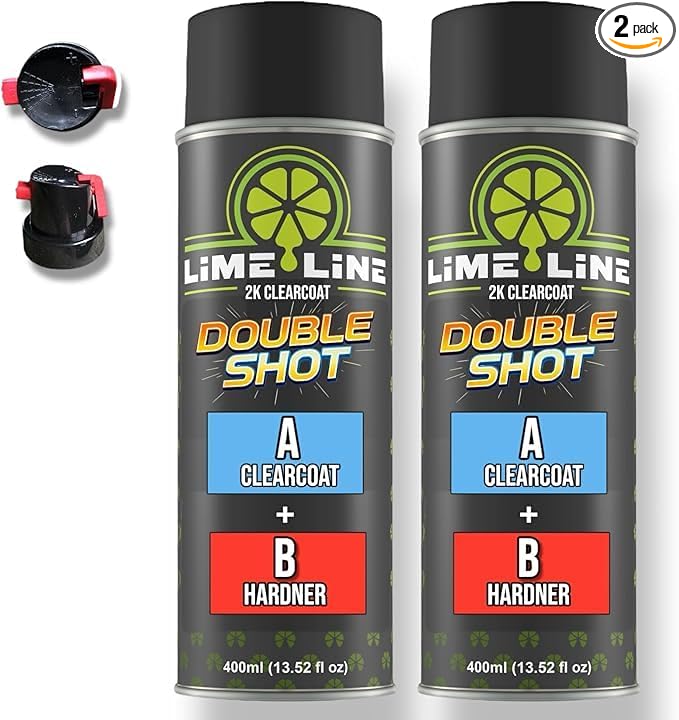 LiME LiNE High Gloss 2K Clearcoat Spray/Aerosol Can Automotive 2 Part Professional Finish (Pack of 2)