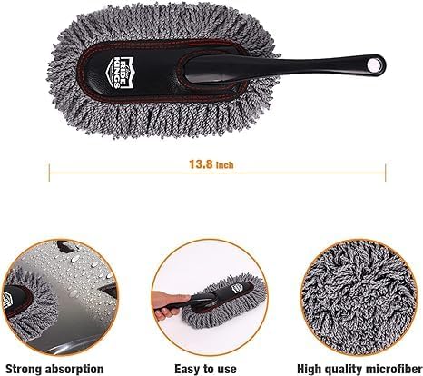 Car Duster Set,Car Duster Exterior Scratch Free with Extendable Handle,Large and Small Car Brushes Remove Dust for Cars and Trucks,Microfiber Car Interior Brush