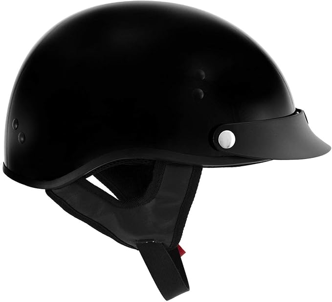 Hot Leathers Advanced Motorcycle DOT Skull Cap Classic Half Helmets Biker HLT