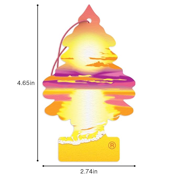 LITTLE TREES Car Air Freshener | Hanging Tree Provides Long Lasting Scent for Auto and Home | Sunset Beach, 24 Air Fresheners