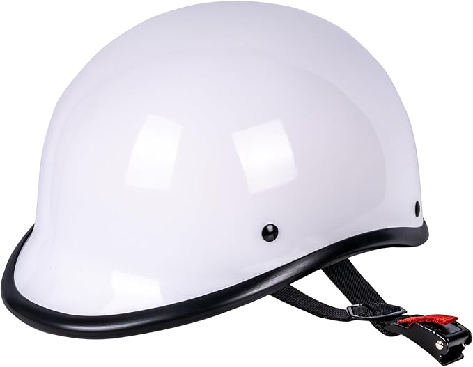 Motorcycle Helmet Half Shell Hawk Style Helmets Compact Lightweight Open Face for Motorcycle Street Bike Cruiser Moped - DOT Approved (White,L)