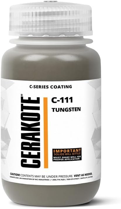 CERAKOTE® ( AIR CURE C-SERIES TUNGSTEN [ 4oz ] C-111T Performance Ceramic Technology + Color on All- Metals, Polymers + More