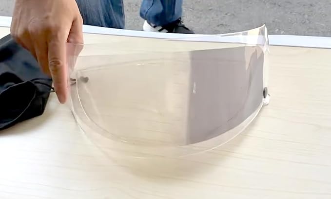 XII WY Motorcycle 3/4 open face Helmet Shield Insert - Photochromic Anti-Fog Film, Transitional Visor, Clear to Indigo Tint, Sun-Responsive, Transparent Indoors
