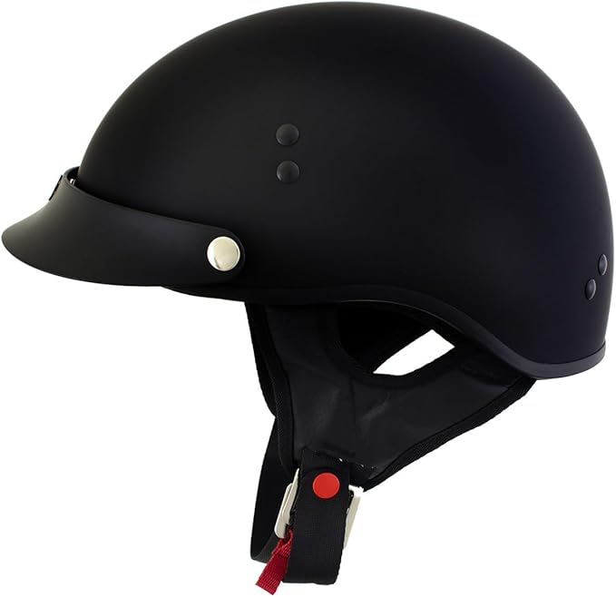 Hot Leathers Advanced Motorcycle DOT Skull Cap Classic Half Helmets Biker HLT