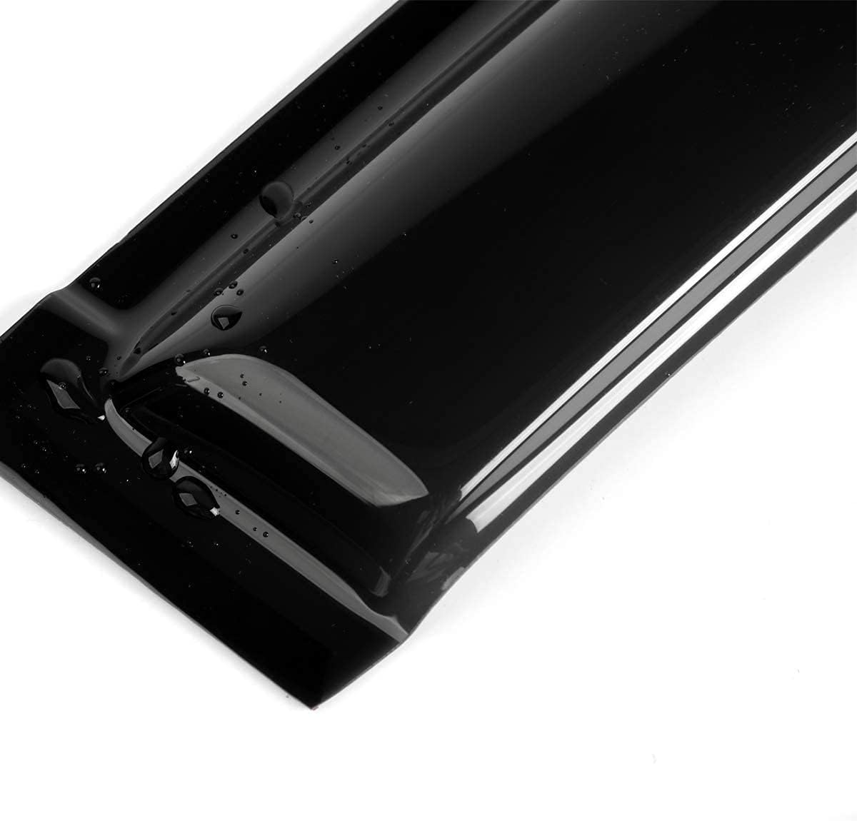 4Pcs Side Wind Vent Deflector,in-Channel Style Tape On Dark Smoke Shade Sun Rain Guards,Nice Window Visor fit for 2004-2015 Nissan Titan Crew Cab 194858