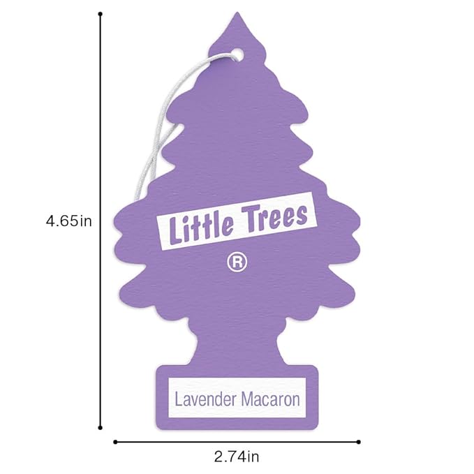 LITTLE TREES Car Air Freshener | Hanging Tree Provides Long Lasting Scent for Auto and Home | Lavender Macaron, 24 Air Fresheners