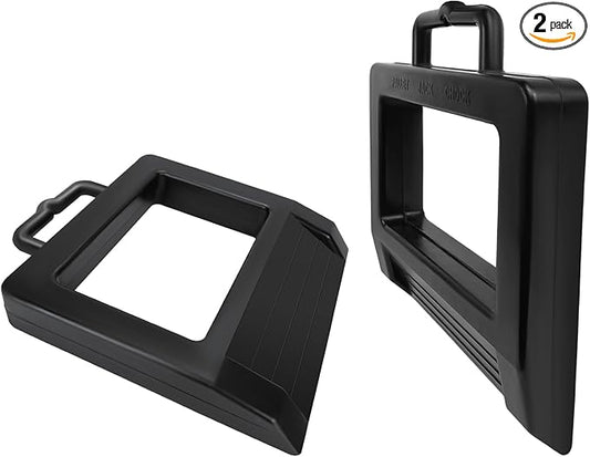 ROBLOCK 2 Pack Rubber Pallet Jack Chock Heavy Duty Wheel Chock, Pallet Jack Stopper for Truck 14.2" Length x 11.2" Width x 2" Height (Black)