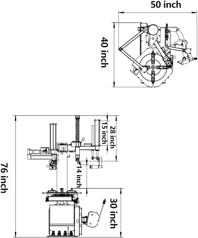 KATOOL KT-T830 Tire Changer 2.0HP Bead Blaster and KT-B760 Wheel Balancer Combo Machine with Automatic Measurement Ruler Fit for Tire Repair