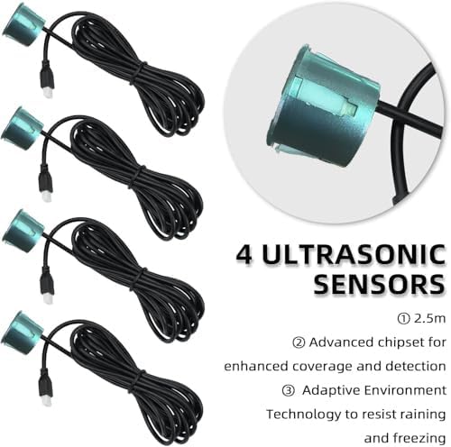 Parking Sensor Kit Backup Sensor Kit Reverse Sensor for Car 18 Color Options for Probes Adjustable Alarm Volume Professional Sensore de Reversa para Carro Safe Driving Assistant（Livid Grey）