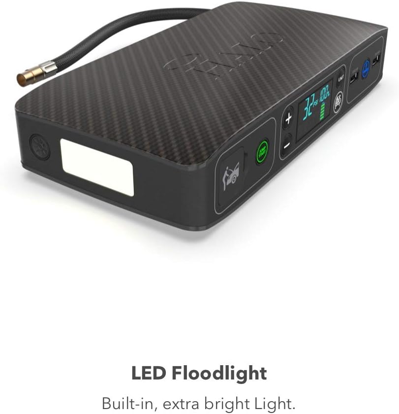 HALO Bolt Air 58830 Portable Car Battery Jump Starter | 100 PSI Air Compressor, 58.8Wh USB Power Bank, Emergency Floodlight & Charger, Jump Cars SUVs & Trucks, Inflate Tires, TSA Approved — Rose Gold