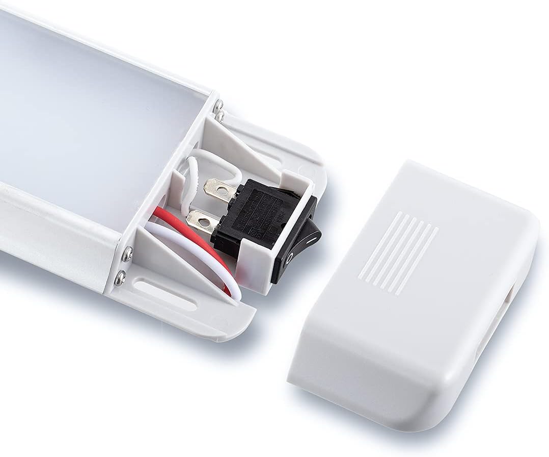 LED Interior Utility Light Fixture 34.2" x 2.6", High Lumen-Output Low Current Draw Energy Efficient, Frosted Lens 6000K Cool-White Even Diffused Beam, On/Off Rocker Switch 12V-24V DC, 1-Pack