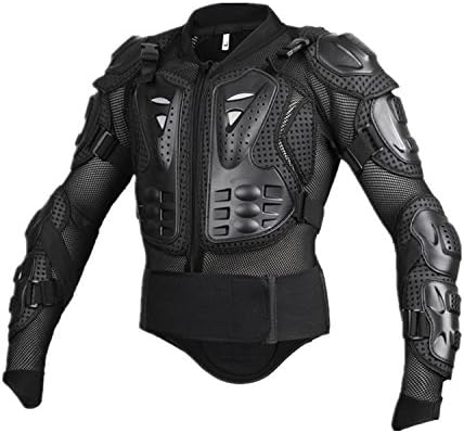 Motorcycle Full Body Armor Protective Jacket Guard ATV Motocross Gear Shirt (XXL, black)