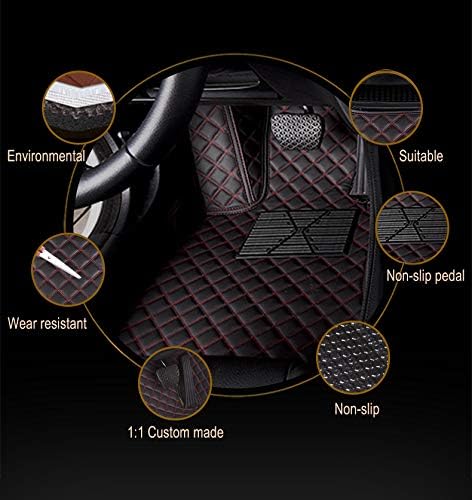 Custom Car Floor Mat Compatible with BMW Mercedes-Benz Toyota Cadillac Lexus Honda Infiniti Nissan Hyundai Kia Audi All Models Cars Sedans SUVs Automotive Mats (Wine red)
