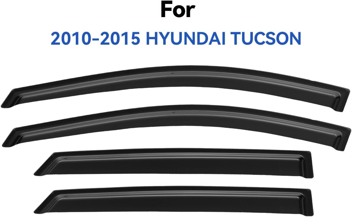 Window Visors Rain Guards for 2010 2011 2012 2013 2014 2015 Hyundai Tucson, Out-Channel Window Vent Wind Deflectors Visors Shades for 10-15 Tucson