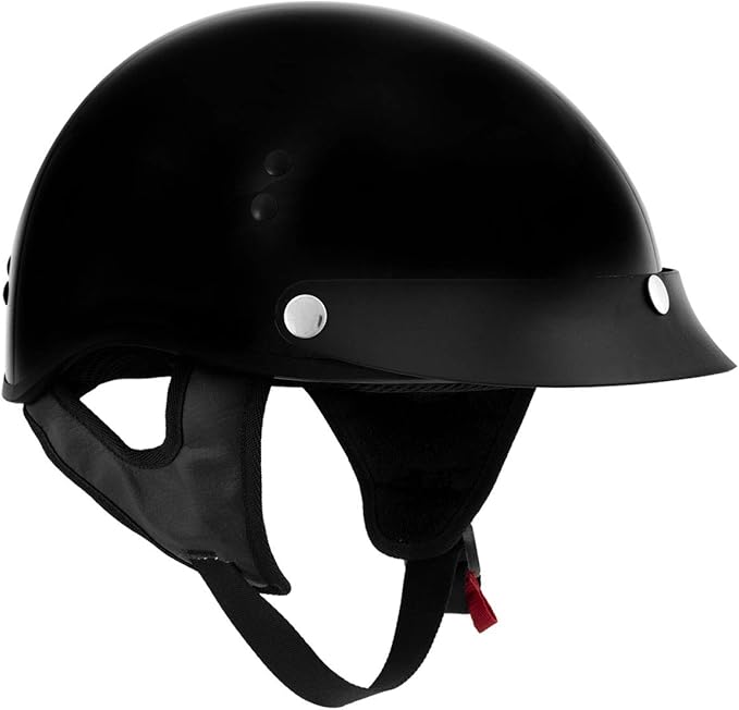 Hot Leathers Advanced Motorcycle DOT Skull Cap Classic Half Helmets Biker HLT
