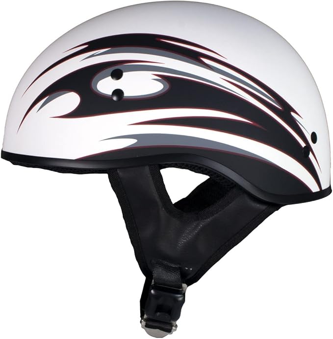 Hot Leathers Advanced Motorcycle DOT Skull Cap Classic Half Helmets Biker HLT