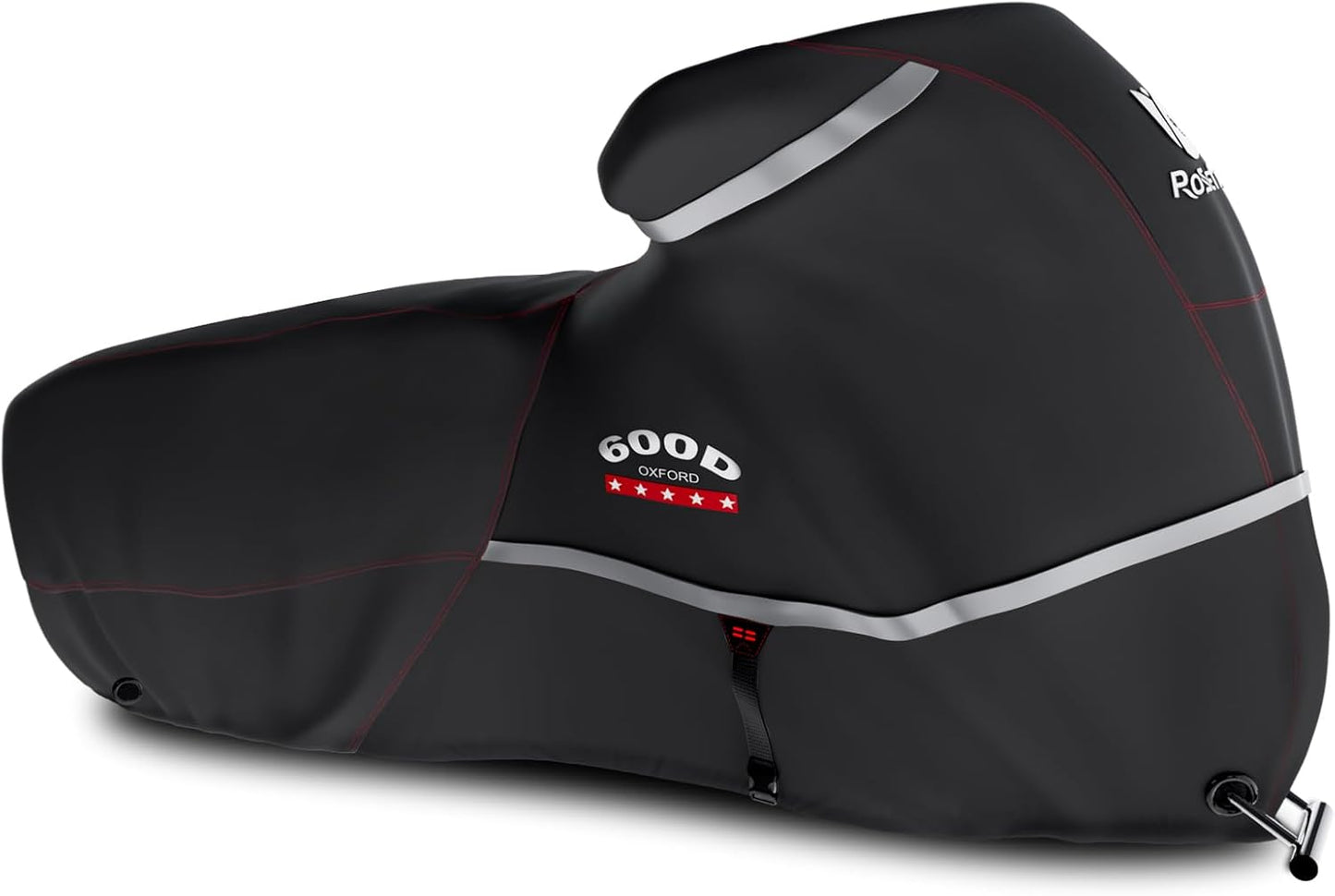 Rosefray Motorcycle Cover 600D Heavy Duty All Season Universal Weather Waterproof Sun Outdoor Protection Durable Night Reflective& 96" XXL Vehicle Cover/Black