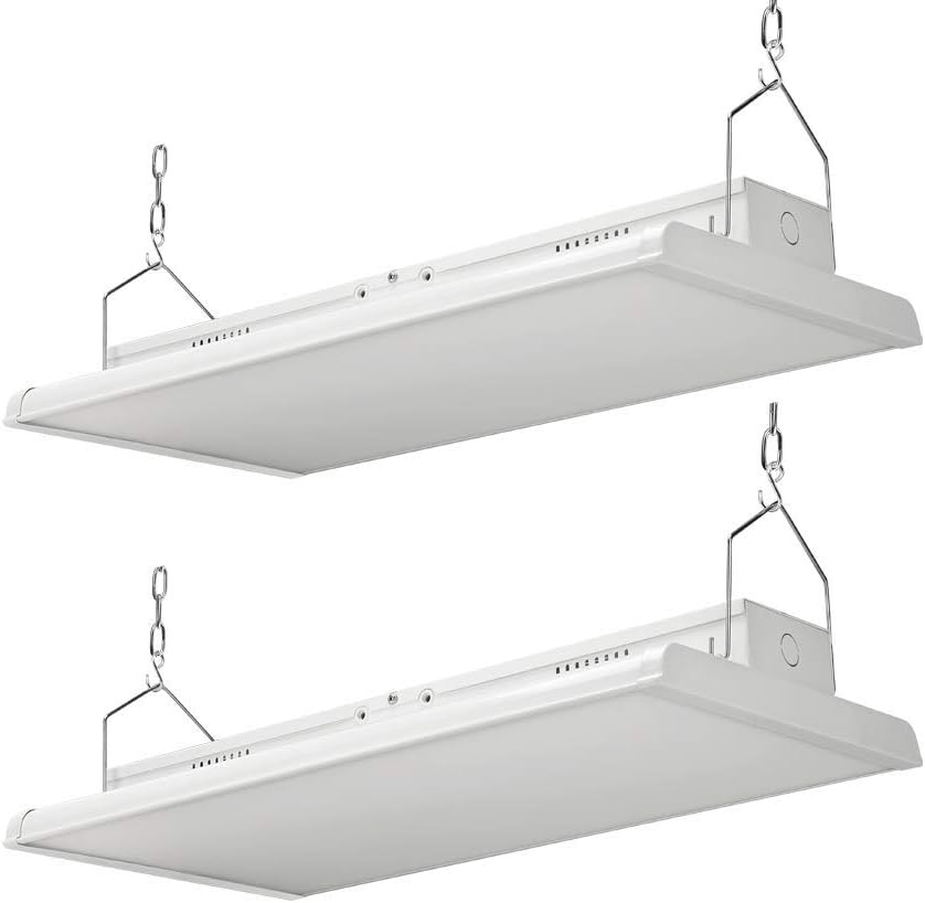 4FT Linear LED Highbay Light - Pack of Two - 225W - 30600LM - 1-10V dimmable - 5000K Daylight White - UL and DLC Listed - Replaces 6-8 Lamp Fluorescent T5 Fixture