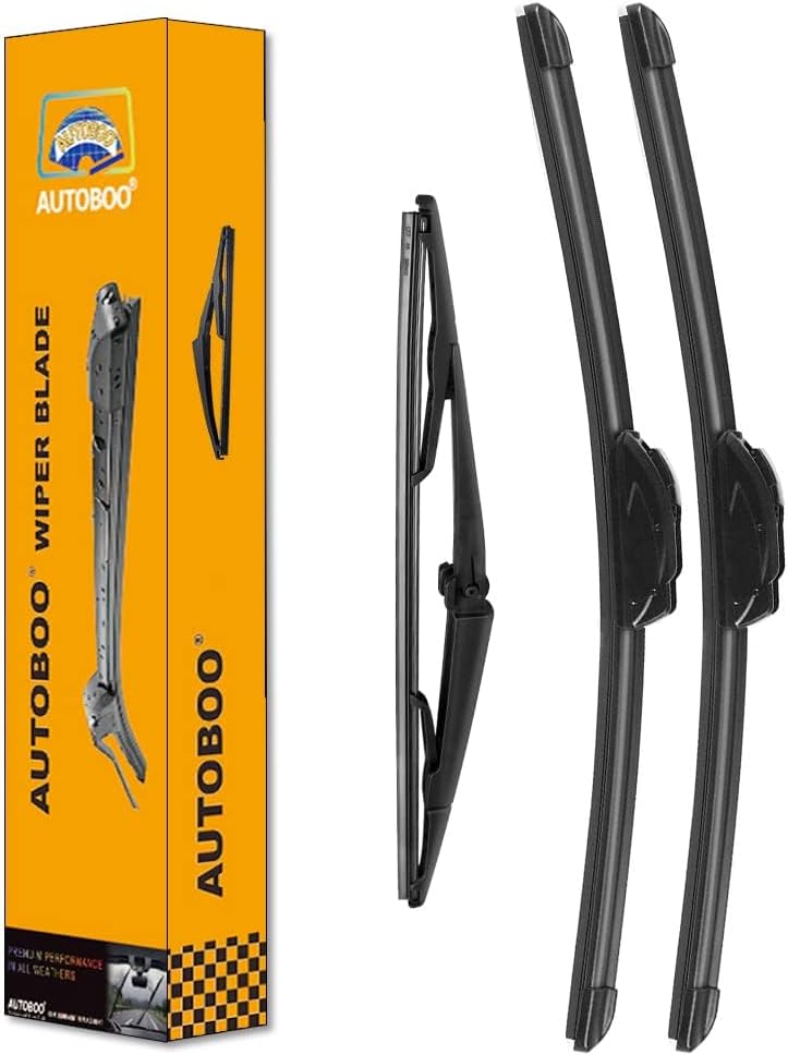 AUTOBOO 18"+18" Windshield Wipers with 14" Rear Wiper Blade Replacement for Jeep Commander 2006 2007 208 2009 2010 -Original Factory Quality (Pack of 3)
