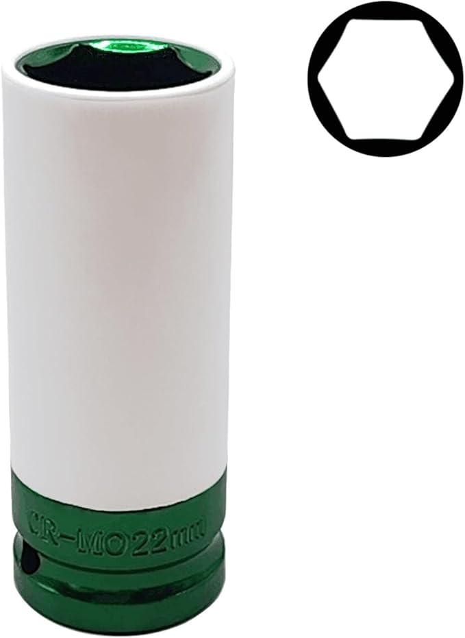 22mm 1/2" Drive Wheel Protector Impact Socket, Non-Marring Lug Nut Thin Wall Deep Socket