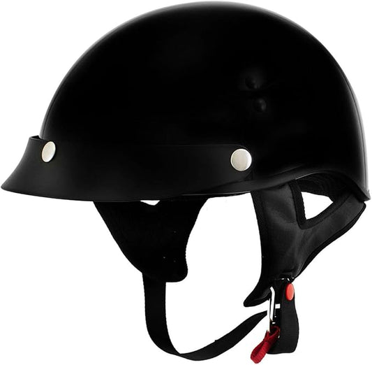 Hot Leathers Advanced Motorcycle DOT Skull Cap Classic Half Helmets Biker HLT