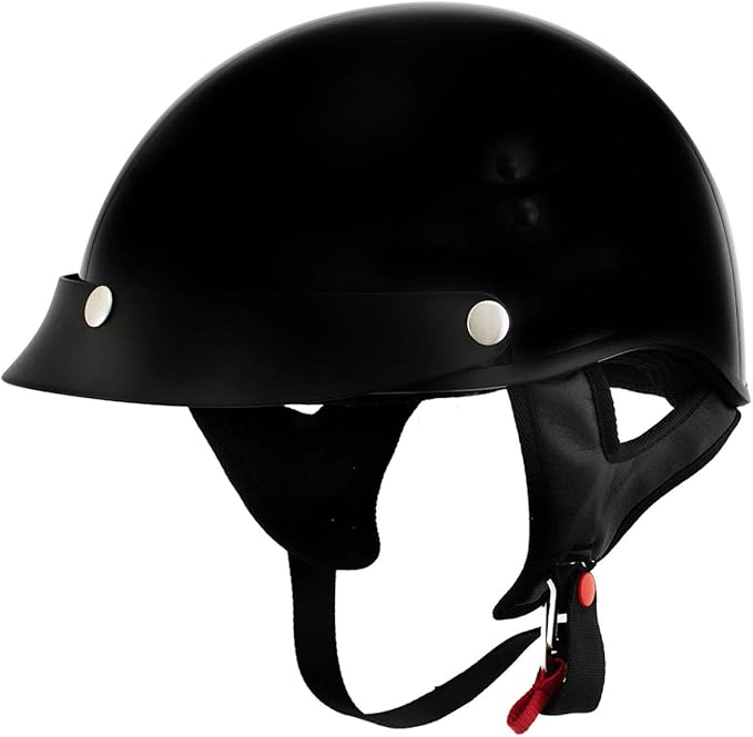 Hot Leathers Advanced Motorcycle DOT Skull Cap Classic Half Helmets Biker HLT