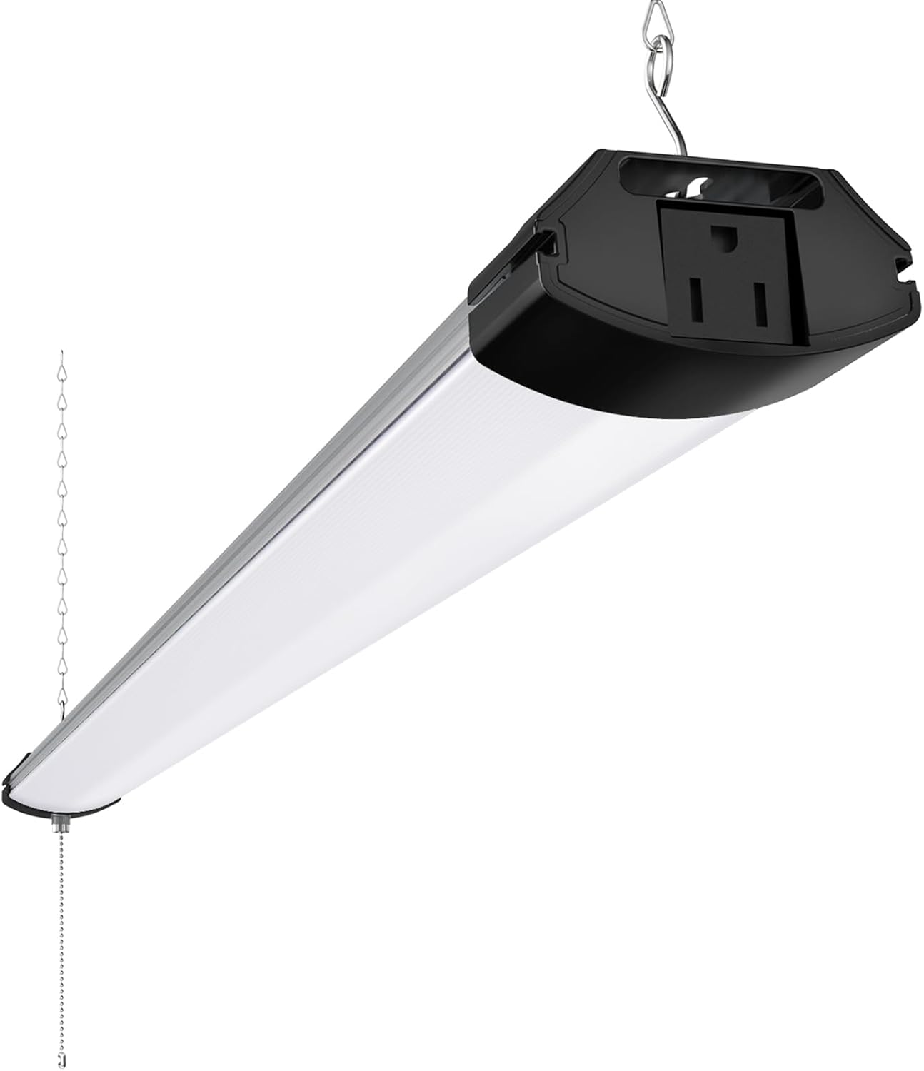 Barrina BS84 LED Shop Light for Garage, 10000LM, 84W, 4FT, 6500K Linkable Light Fixture for Workshop, Basement, Hanging or Flush Mount, Heat Dissipation with Pull Chain Switch, ETL,1 Pack