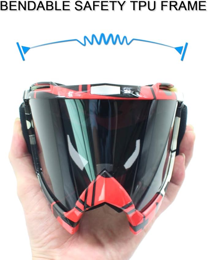 SPOSUNE Dirt Bike ATV Goggles UV400 Motorcycle Goggles for Men Women Youth Motocross Riding Goggles Windproof Dustproof