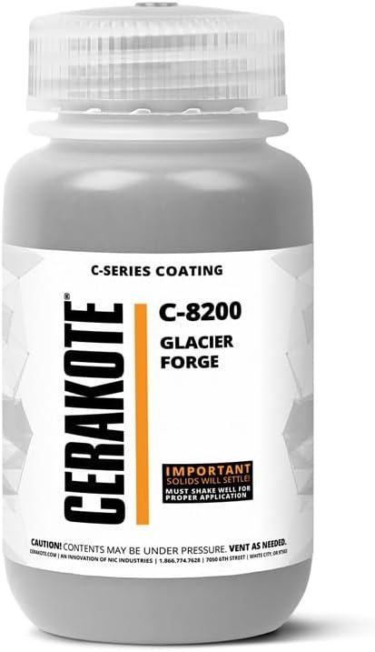 CERAKOTE ( AIR CURE C-SERIES GLACIER FORGE [ 4oz ] C-8200T Performance Ceramic Technology + Color on All- Metals, Polymers + More