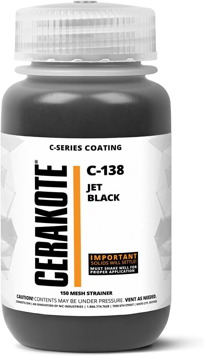 CERAKOTE® (AIR CURE C-SERIES JET BLACK (128oz) |C-138G|-Our Ceramic Technology Combines Performance with Color on All- Metals, Polymers + More