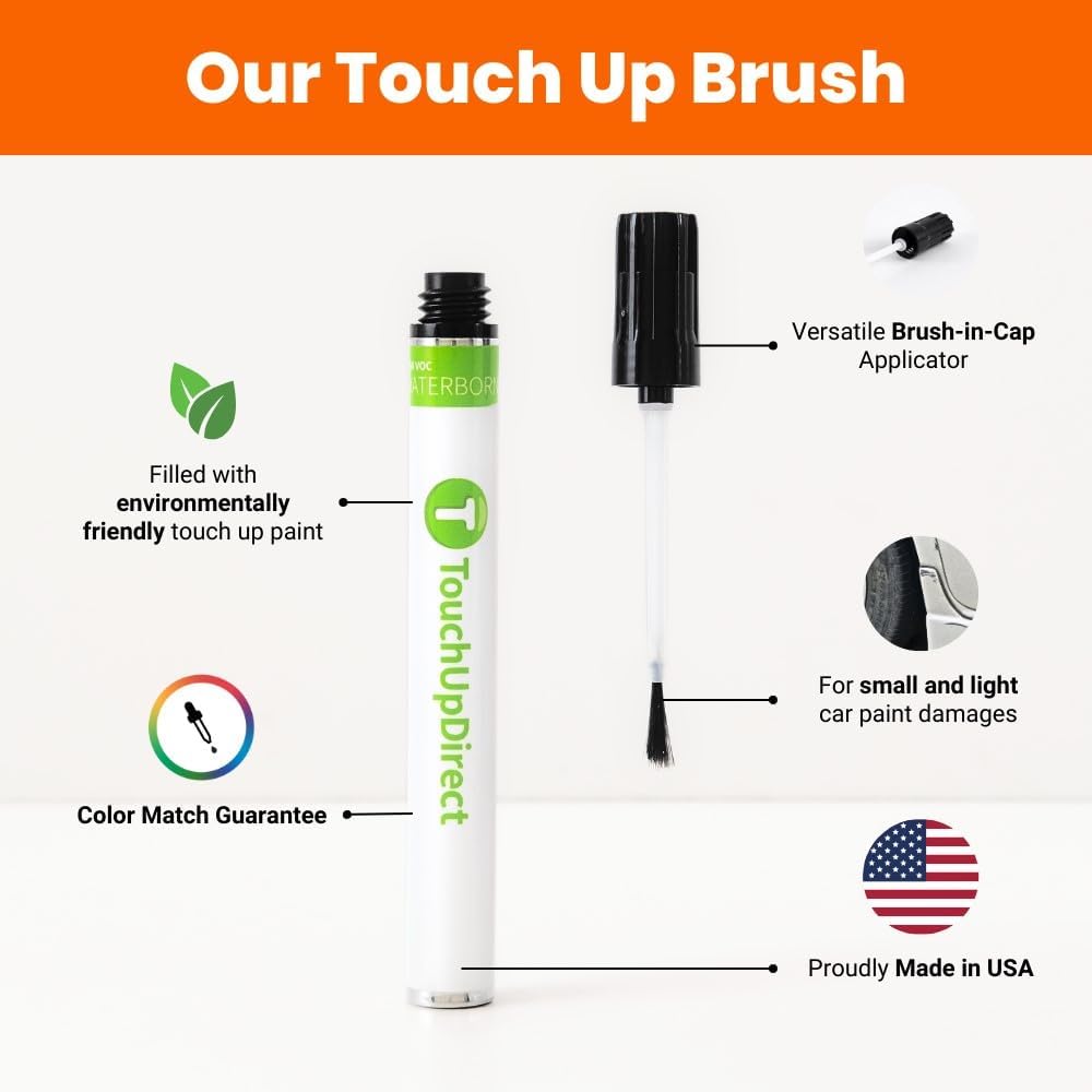 TouchUpDirect 1K0 Silver Knockout Metallic Compatible with Toyota Exact Match Touch Up Paint Brush - Essential Kit