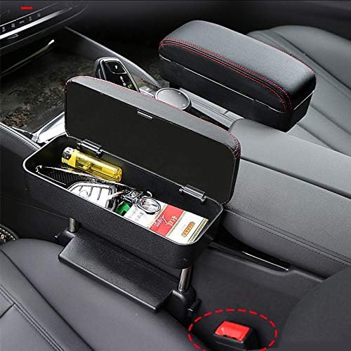 JEYODA Car Armrest Box Adjustable Pad Refit Car Central Lift Armres Storage Organizer Box Arm Rest(Beige)