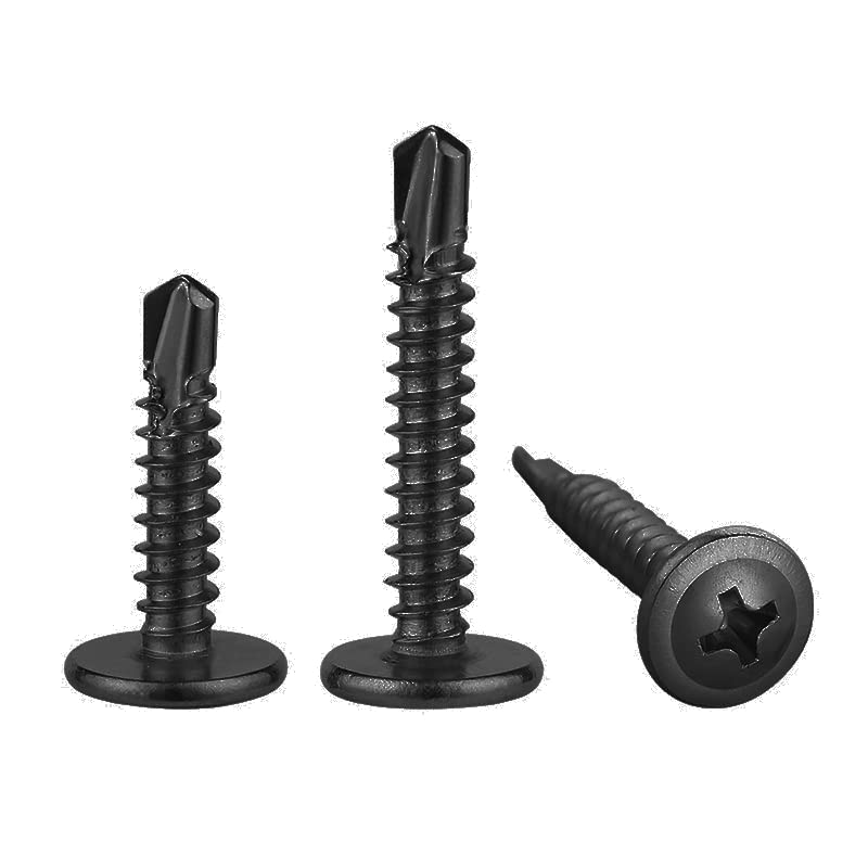 (400Pcs)#8×1/2” for Sheet Metal Self-Tapping Screws 410 Black Stainless Steel Truss Head High-Strength Quick Tapping