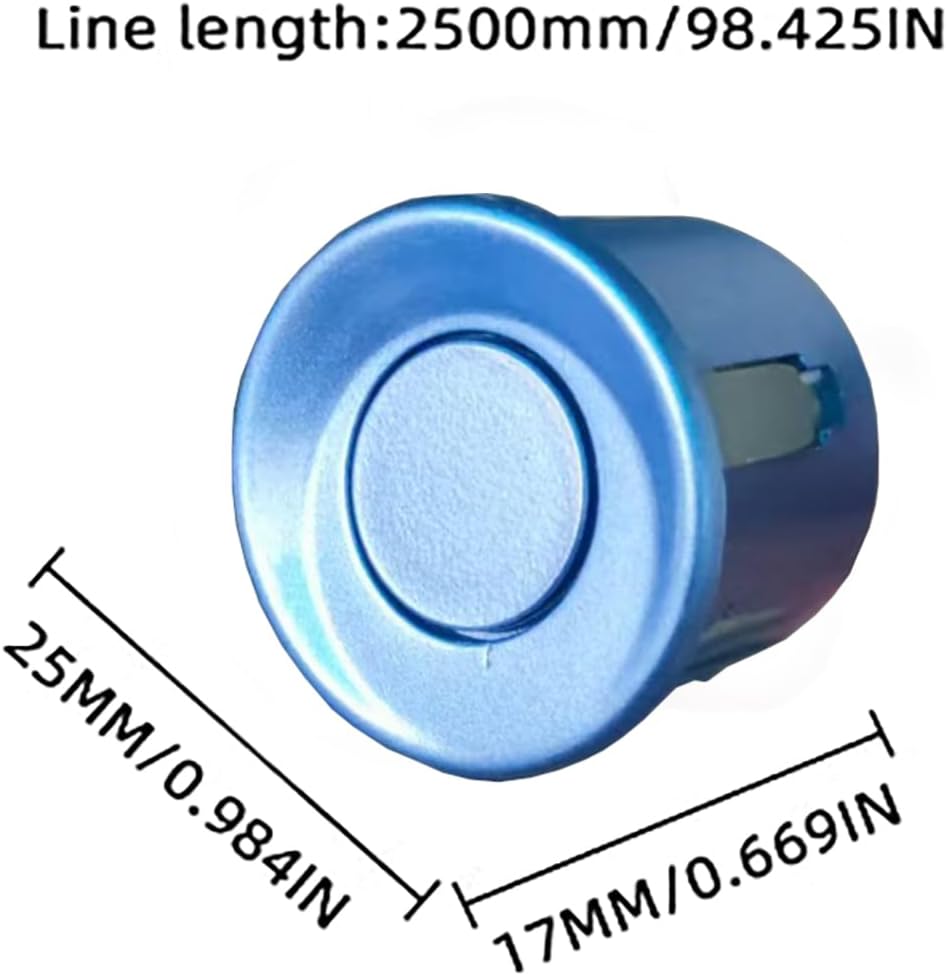 Car Reverse Backup Parking Sensor Radar System kit The LED Display with 3 Colors can Both Shows Distance Data and warn You with beep Sound Adjustable Volume Compact and Easy to Install Light Blue