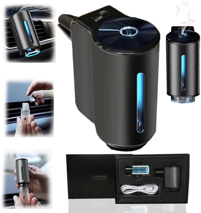 Smart Car Air Freshener with Three Adjustable, Aromatizante para Carro, Rechargeable Smart Car Air Freshener Diffuser(1pc Cologne + Diffuser)
