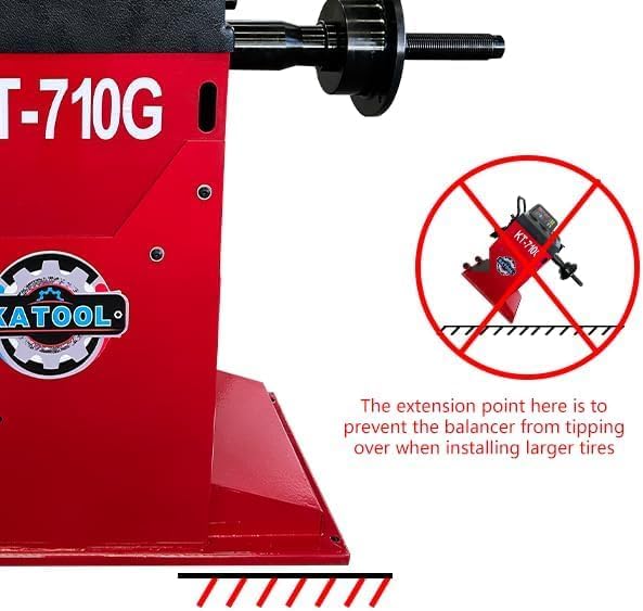 KATOOL Manual Wheel Balancer Machine KT-710G Tire Balancing Machine Tire Repair Tools for Home Garage and Shop, Red