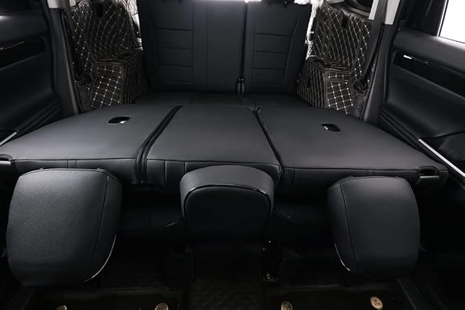 EKR Grand Highlander Seat Covers for Trucks Toyota Grand Highlander 2024 2025 2026,2nd Row 40/60 Split,Leather Car Seat Protectors, Seat Covers Full Set -Faux Leather(Black)