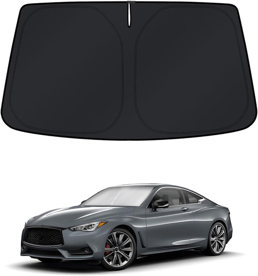 KUST Windshield Sun Shade for Infiniti Q60 Coupe 2017-2022 Window Sunshade Sun Visor Protector Foldable Blocks UV Rays Keep Your Car Cooler