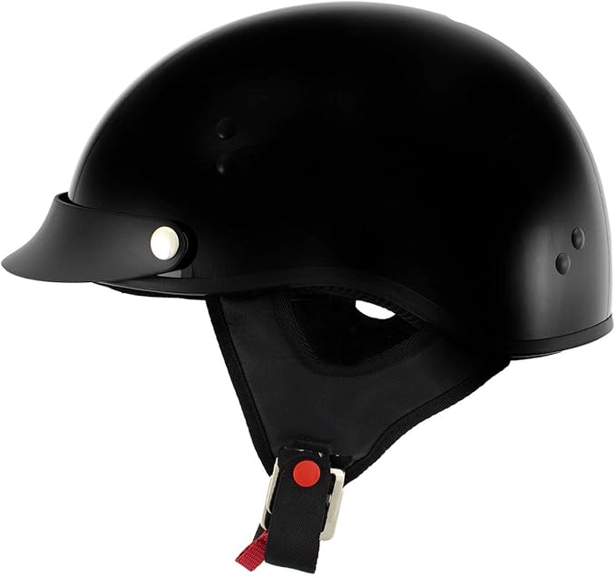 Hot Leathers Advanced Motorcycle DOT Skull Cap Classic Half Helmets Biker HLT