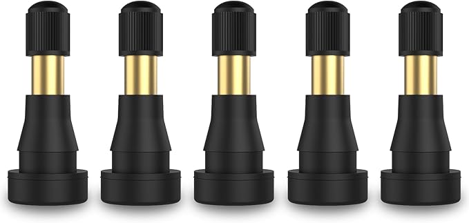 SUNSOUL TR600HP High Pressure Brass Stem EPDM Rubber Snap-in Tire Valves, Fit for 0.453 inch 11.5mm Rim Holes and for Most of Pick-up, Heavy-Duty Vehicles, Pack of 5pcs Valves