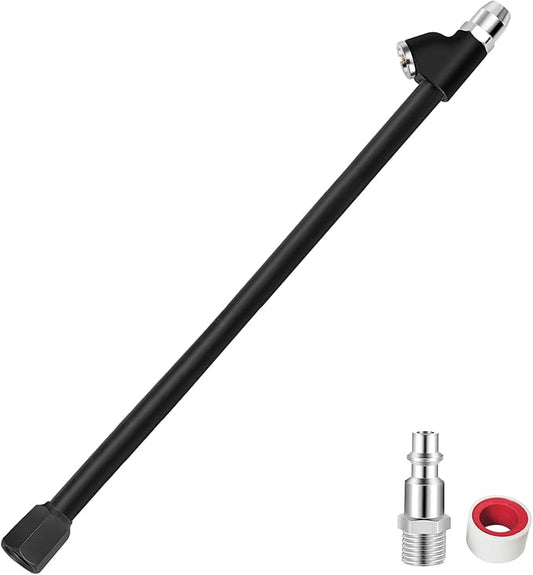 GODESON Air Chuck,12" Extended Reach Air Chucks for Tires，Heavy Duty Dual Head Air Chuck for Semi Tire Inflation,1/4" FNPT Straight Air Chuck for Truck RV Semi Dually Tires